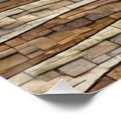 Patriottische Vlag van de VS op stenen muur Perfect Poster (Hoek)