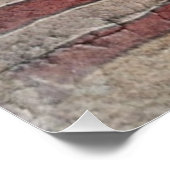  Patriottische Vlag van de VS op stenen muur Perfect Poster (Hoek)