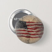  Patriottische Vlag van de VS op stenen muur Ronde Button 5,7 Cm (Voorkant /achterkant)