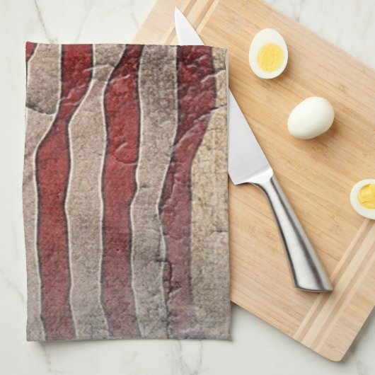  Patriottische Vlag van de VS op stenen muur Theedoek (Quarter Fold)