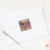  Patriottische Vlag van de VS op stenen muur Vierkante Sticker (Envelop)