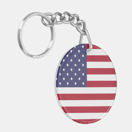 Patriottische Vlag van de VS Sleutelhanger - Ameri (Voorkant Links)