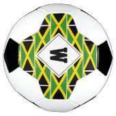 Patriottische VLAG VAN JAMAICA Monogram Voetbal (Gedraaid)