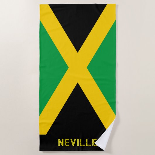 Patriottische vlag van Jamaica Strandlaken (Voorkant)
