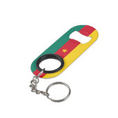 Patriottische vlag van Kameroen Mini Flessenopener (Achterkant Gekanteld)