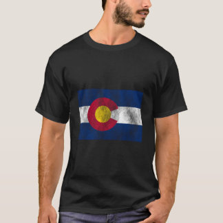 Patriottische Vlag Van Kleurrijk Colorado T-shirt