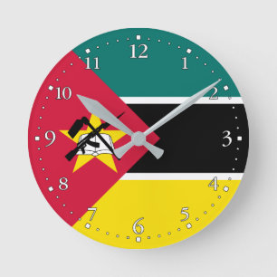Patriottische vlag van Mozambique Ronde Klok