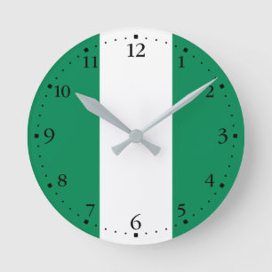 Patriottische vlag van Nigeria Ronde Klok