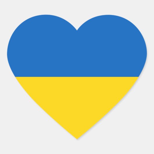Patriottische vlag van Oekraïne Hart Sticker (Voorkant)