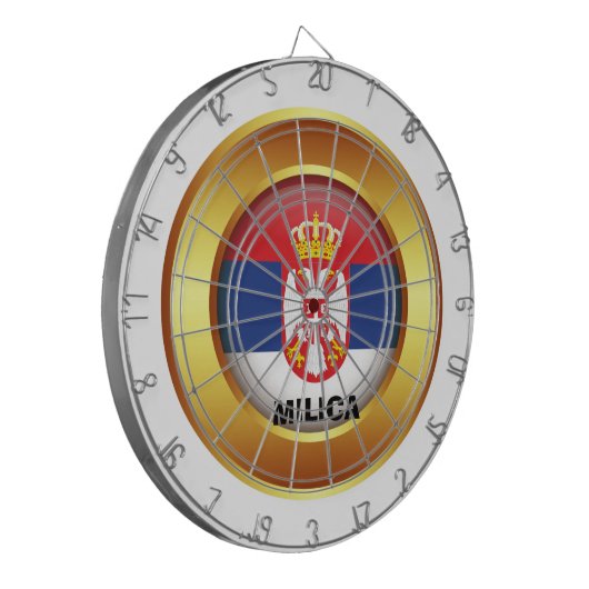 Patriottische vlag van Servië Dartbord (Voorkant Links)