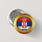 Patriottische vlag van Servië Ronde Button 3,2 Cm (Voorkant /achterkant)
