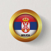 Patriottische vlag van Servië Ronde Button 3,2 Cm (Voorkant)
