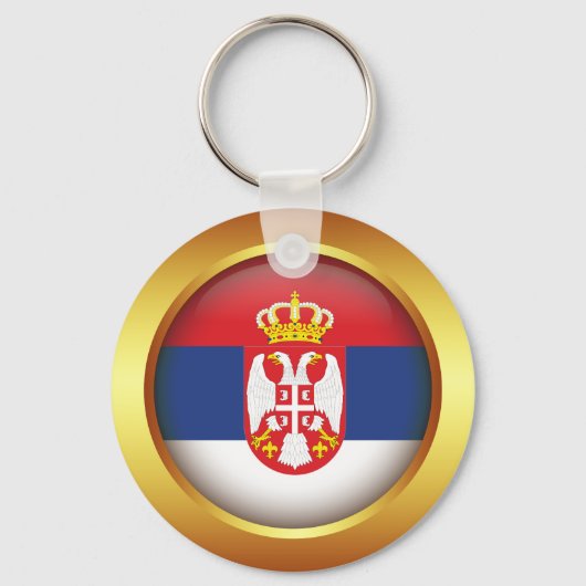 Patriottische vlag van Servië Sleutelhanger (Achterkant)