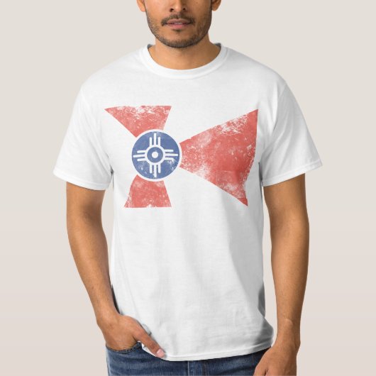 Patriottische  vlag van Wichita Kansas T-shirt (Voorkant)