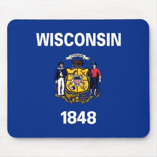 Patriottische vlag van Wisconsin State Muismat (Voorkant)