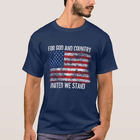 Patriottische vlag voor God en Land T-shirt (Voorkant)