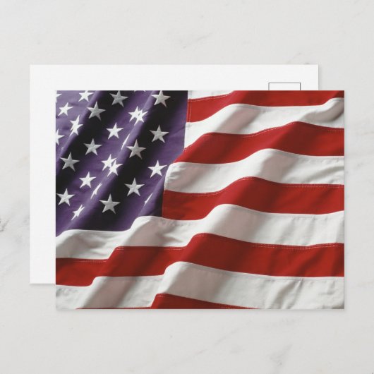 Patriottische Vlag VS - Amerikaanse vlag Briefkaart (Voorkant / Achterkant)