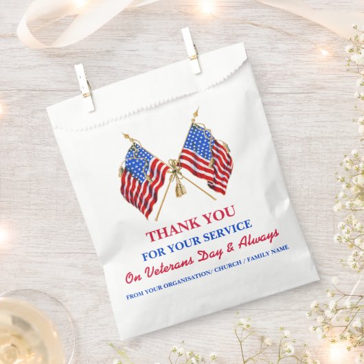 Patriottische Vlag VS Dank jullie veteranen Bedankzakje (Geknipt)
