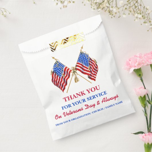 Patriottische Vlag VS Dank jullie veteranen Bedankzakje (Gezegeld)