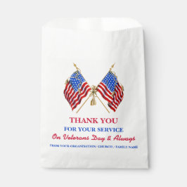 Patriottische  Vlag VS Dank jullie veteranen Bedankzakje