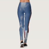 Patriottische vlaggen en een blauwe hemel op leggings (Achterkant)
