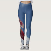 Patriottische vlaggen en een blauwe hemel op leggings (Voorkant)