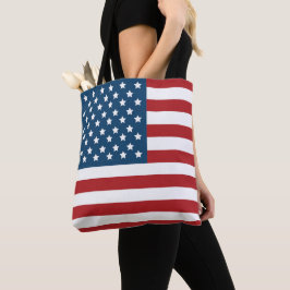 Patriottische vlaggen uit de Verenigde Staten en h Tote Bag