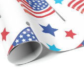 Patriottische vlaggen van de Verenigde Staten Cadeaupapier (Rol Hoek)