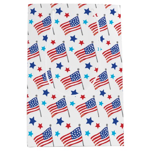 Patriottische vlaggen van de Verenigde Staten Medium Cadeauzakje (Voorkant)