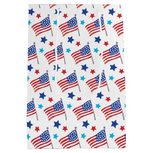 Patriottische vlaggen van de Verenigde Staten Medium Cadeauzakje (Achterkant)