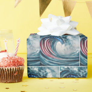 Patriottische Vlaggengolf Cadeaupapier