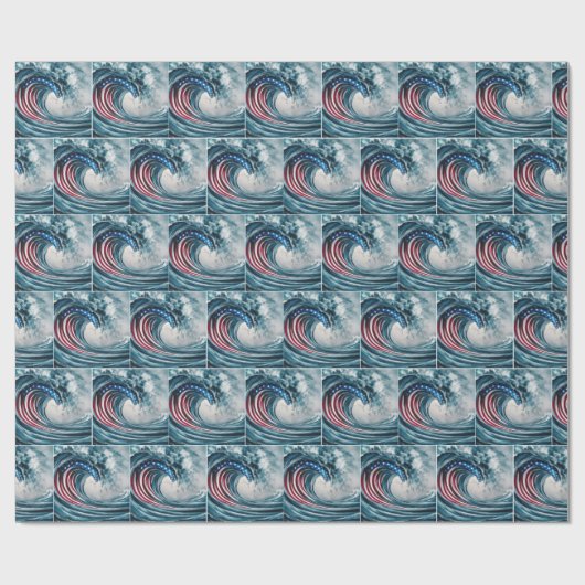 Patriottische Vlaggengolf Cadeaupapier (Vlak)