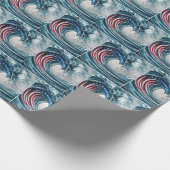 Patriottische Vlaggengolf Cadeaupapier (Hoek)