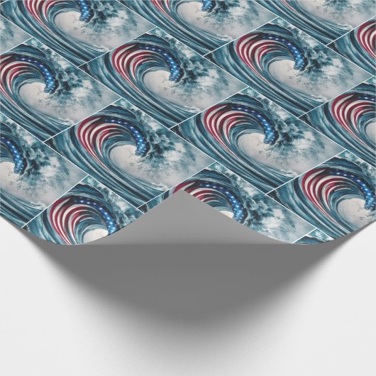 Patriottische Vlaggengolf Cadeaupapier (Hoek)