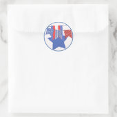 Patriottische Vlaggenlijsten en Ster Ronde Sticker (Tas)