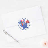 Patriottische Vlaggenlijsten en Ster Ronde Sticker (Envelop)
