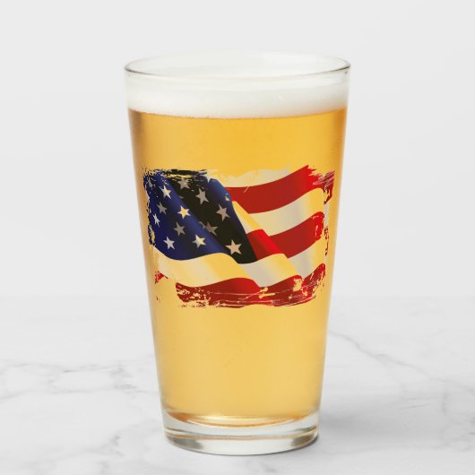 Patriottische Vlagglas Tumbler (Voorkant gevuld)