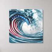 patriottische vlaggolf canvas afdruk (Voorkant)