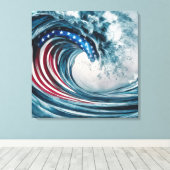 patriottische vlaggolf canvas afdruk (Insitu (Houten vloer))