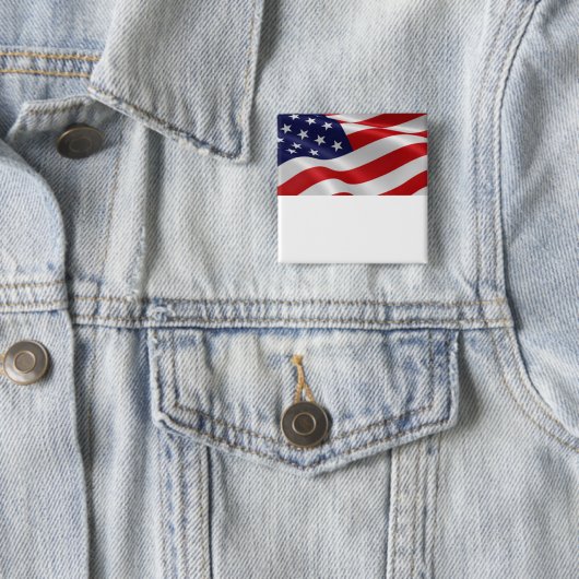 Patriottische vlagknoop u kunt aanpassen. vierkante button 5,1 cm (In situ)
