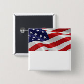 Patriottische vlagknoop u kunt aanpassen. vierkante button 5,1 cm (Voorkant /achterkant)