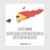 Patriottische vlagplattegrond Oost-Timor Sticker (Vel)