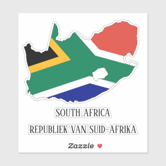 Patriottische vlagplattegrond Zuid-Afrika Sticker (Vel)
