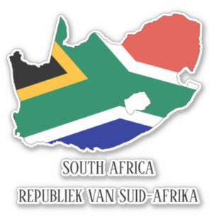 Patriottische vlagplattegrond Zuid-Afrika Sticker