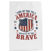 Patriottische vlagspeld 4 juli medium cadeauzakje (Voorkant)