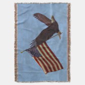 Patriottische vliegende Bald Eagle & US Flag Deken (Voorkant Verticaal)