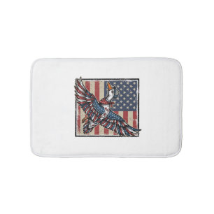 Patriottische vliegende eend vintage graveer shirt badmat