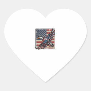 Patriottische vliegende eend vintage graveer shirt hart sticker
