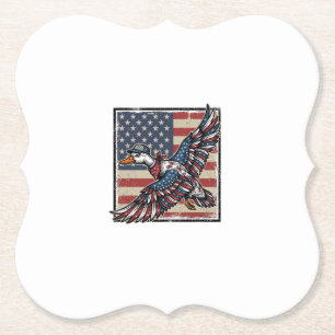 Patriottische vliegende eend vintage graveer shirt kartonnen onderzetters