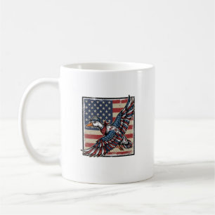 Patriottische vliegende eend vintage graveer shirt koffiemok